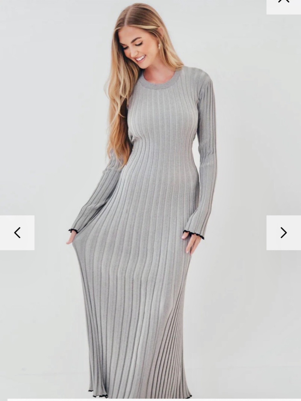 NWT Worth Collective Bentley Heather Gray Ribbed Maxi, Medium